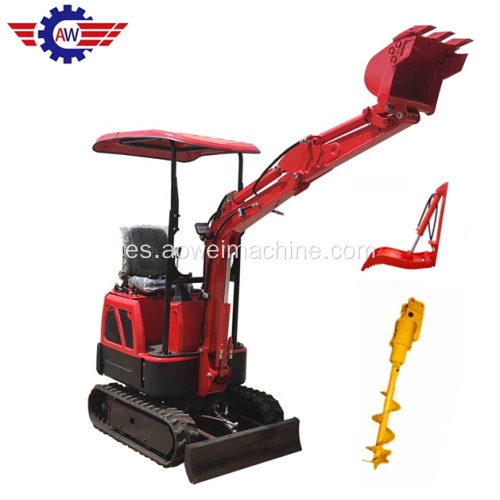 Envío gratis Mini excavadora 1t excavadora pequeña excavadora de 1 tonelada con martillo neumático de oruga de goma